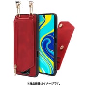 WORK54XMI-RD-MIRDN9S [LOOF SHOULDER-FLIP Xiaomi Redmi Note 9S 用 背面型スマホショルダーケース ロングストラップ＆カードポケット付き ロイヤルレッド]