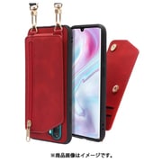 WORK54XMI-RD-MN10 [LOOF SHOULDER-FLIP Xiaomi Mi Note 10 / Mi Note 10 Pro 用 背面型スマホショルダーケース ロングストラップ＆カードポケット付き ロイヤルレッド]
