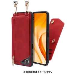WORK54XMI-RD-XM11L5G [LOOF SHOULDER-FLIP Xiaomi Mi 11 Lite 5G 用 背面型スマホショルダーケース ロングストラップ＆カードポケット付き ロイヤルレッド]