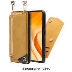 WORK54XMI-YL-XM11L5G [LOOF SHOULDER-FLIP Xiaomi Mi 11 Lite 5G 用 背面型スマホショルダーケース ロングストラップ＆カードポケット付き ゴールデンイエロー]