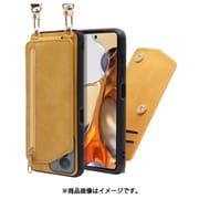 WORK54XMI-YL-XM11T [LOOF SHOULDER-FLIP Xiaomi 11T/11T Pro 用 背面型スマホショルダーケース ロングストラップ＆カードポケット付き ゴールデンイエロー]