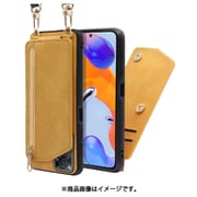 WORK54XMI-YL-XRDN11P5G [LOOF SHOULDER-FLIP Xiaomi Redmi Note 11 Pro 5G 用 背面型スマホショルダーケース ロングストラップ＆カードポケット付き ゴールデンイエロー]