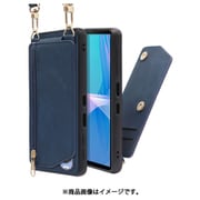 WORK54XP-BU-SXP10G3 [LOOF SHOULDER-FLIP Xperia 10 III/Lite 用 背面型スマホショルダーケース ロングストラップ＆カードポケット付き クラシックブルー]
