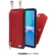 WORK54XP-RD-SXP10G3 [LOOF SHOULDER-FLIP Xperia 10 III/Lite 用 背面型スマホショルダーケース ロングストラップ＆カードポケット付き ロイヤルレッド]