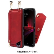 WORK54XP-RD-SXP1G3 [LOOF SHOULDER-FLIP Xperia 1 III 用 背面型スマホショルダーケース ロングストラップ＆カードポケット付き ロイヤルレッド]