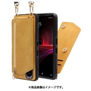 WORK54XP-YL-SXP1G3 [LOOF SHOULDER-FLIP Xperia 1 III 用 背面型スマホショルダーケース ロングストラップ＆カードポケット付き ゴールデンイエロー]