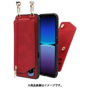 WORK54XP-RD-SXP5V4 [LOOF SHOULDER-FLIP Xperia 5 IV 用 背面型スマホショルダーケース ロングストラップ＆カードポケット付き ロイヤルレッド]