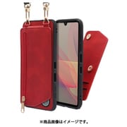 WORK54XP-RD-XACE2 [LOOF SHOULDER-FLIP Xperia Ace II 用 背面型スマホショルダーケース ロングストラップ＆カードポケット付き ロイヤルレッド]