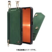 WORK54XP-GN-XACE3 [LOOF SHOULDER-FLIP Xperia Ace III 用 背面型スマホショルダーケース ロングストラップ＆カードポケット付き オリーブグリーン]