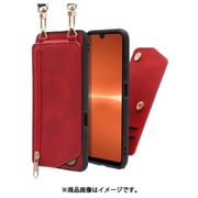 WORK54XP-RD-XACE3 [LOOF SHOULDER-FLIP Xperia Ace III 用 背面型スマホショルダーケース ロングストラップ＆カードポケット付き ロイヤルレッド]
