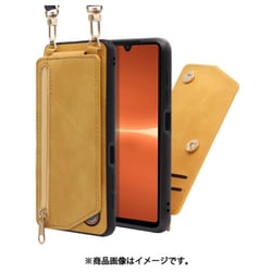 WORK54XP-YL-XACE3 [LOOF SHOULDER-FLIP Xperia Ace III 用 背面型スマホショルダーケース ロングストラップ＆カードポケット付き ゴールデンイエロー]