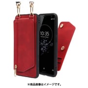WORK54XP-RD-XZ3 [LOOF SHOULDER-FLIP Xperia XZ3 用 背面型スマホショルダーケース ロングストラップ＆カードポケット付き ロイヤルレッド]