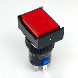 LA128AJ-11D-24V-R [照光式プッシュスイッチ 長方形 モーメンタリ 赤色 24V]
