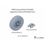 P35-062 1/35 WWII ドイツ Sd.Kfz.9 18トン重ハーフトラック FAMO（ファモ）用自重変形タイヤ＆可動式履帯セット（タミヤ用） [ディテールアップパーツ]