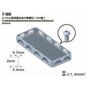 T-100 汎用 0.7mm径 六角穴付きボタンボルト 240個入 [ディテールアップパーツ]