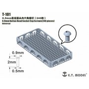 T-101 汎用 0.9mm径 六角穴付きボタンボルト 240個入 [ディテールアップパーツ]