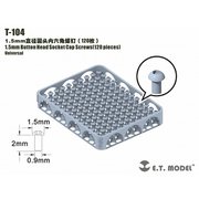 T-104 汎用 1.5mm径 六角穴付きボタンボルト 120個入 [ディテールアップパーツ]