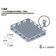 T-105 汎用 1.7mm径 六角穴付きボタンボルト 120個入 [ディテールアップパーツ]