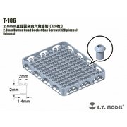 T-106 汎用 2.0mm径 六角穴付きボタンボルト 120個入 [ディテールアップパーツ]