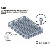 T-112 汎用 1.1mm径 六角穴付きボルト 240個入 [ディテールアップパーツ]