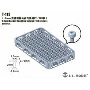 T-113 汎用 1.3mm径 六角穴付きボルト 160個入 [ディテールアップパーツ]