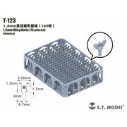 T-123 汎用 1.3mm径 蝶ボルト 105個入 [ディテールアップパーツ]