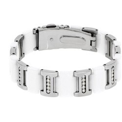 Brilliantブレスレット ステンレススチール ホワイトセラミック BB-0004