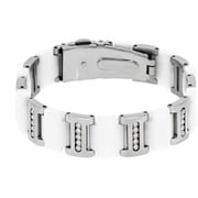 Brilliantブレスレット ステンレススチール ホワイトセラミック BB-0004