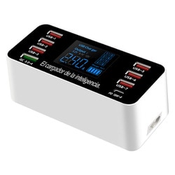 USB急速充電器 USB PD（パワーデリバリー）+QC3.0対応 60W 8ポートホワイト GeeDock