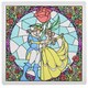 82601 ディズニー ステンドグラス風ガラス製コースター 美女と野獣 [キャラクターグッズ]