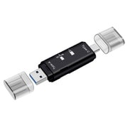 USB3.2 Gen1対応 Type-C&Type-A接続 SD+microSDカードリーダー ブラック FCR-UC92SDBK
