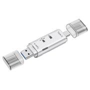 USB3.2 Gen1対応 Type-C&Type-A接続 SD+microSDカードリーダー シルバー FCR-UC92SDSV