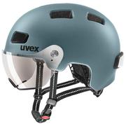 サイクルヘルメット UVEX rush visor ディープターコイズマット 55-58 安全規格 CEマーク