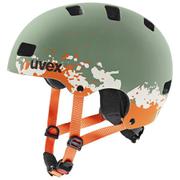 幼児~小学生・ジュニア用自転車ヘルメット UVEX kid 3 cc モスグリーン サンドマット 55-58 安全規格 CEマーク