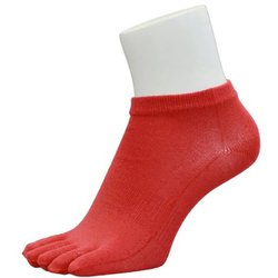 ランニングソックス 5本指 ショート PSO-03 red Lサイズ(27-30cm) [ランニングウェア ソックス ユニセックス]