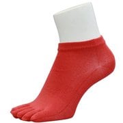 ランニングソックス 5本指 ショート PSO-03 red Lサイズ(27-30cm) [ランニングウェア ソックス ユニセックス]