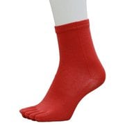 ランニングソックス 5本指 セミロング PSO-06 red Lサイズ(27-30cm) [ランニングウェア ソックス ユニセックス]