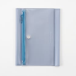 isshoni.ペンケース付ノートカバーPVC B6 Rブルー N1928