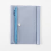 isshoni.ペンケース付ノートカバーPVC B6 Rブルー N1928