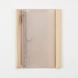 isshoni.ペンケース付ノートカバーPVC B6 Rベージュ N1929