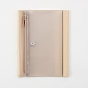 isshoni.ペンケース付ノートカバーPVC B6 Rベージュ N1929