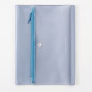 isshoni.ペンケース付ノートカバーPVC A5 Rブルー N1936
