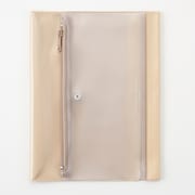 isshoni.ペンケース付ノートカバーPVC A5 Rベージュ N1937