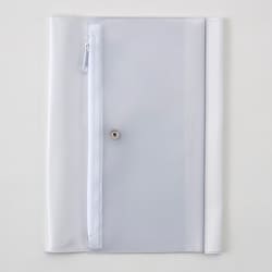 isshoni.ペンケース付ノートカバーPVC A5 Rホワイト N1938