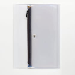 isshoni.ペンケース付ノートカバーPVC A5 Rクリアブラック N1940