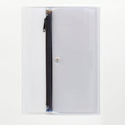 isshoni.ペンケース付ノートカバーPVC A5 Rクリアブラック N1940