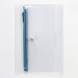 isshoni.ペンケース付ノートカバーPVC A5 Rクリアブルー N1941
