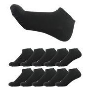 NAKAMAJITA MENS 底パイルスニーカーソックス 10足セット 25-27cm ブラック IM-000007