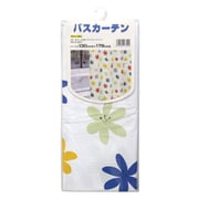 防水・防カビ バスカーテン 130cm幅×178cm丈 花柄 レッド S-307