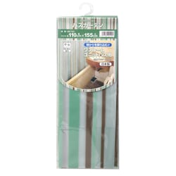 防止・防カビ ユニットバス用 バスカーテン 110cm幅×155cm丈 ライン柄 グリーン UB-1101